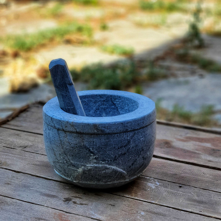 هاون سنگی مدل دسته دار گرد