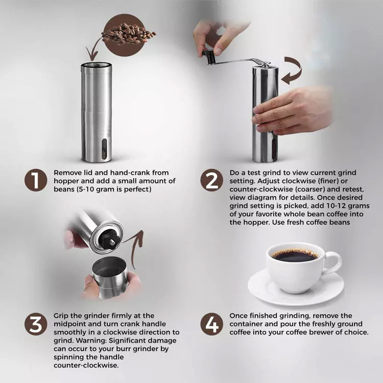 آسیاب دستی قهوه مدل GRINDER-STEEL