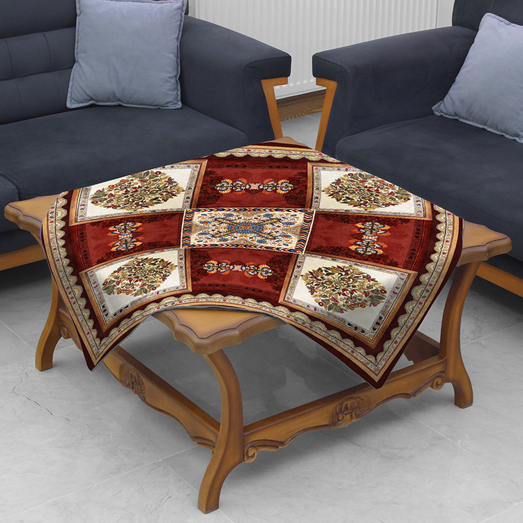 رومیزی مدل مخمل RM0066 سایز 95x95 سانتیمتر