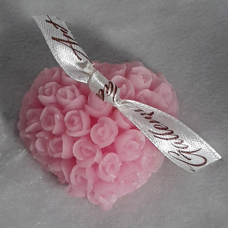 شمع دست ساز مدل دکوری گل گلی مجموعه 3 عددی