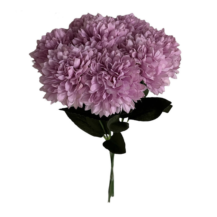 دسته گل مصنوعی گل داوودی شامل 8 شاخه، ارتفاع هر شاخه 44 cm، قطر گل 12 cm، جنس پارچهای و قابل شستشو