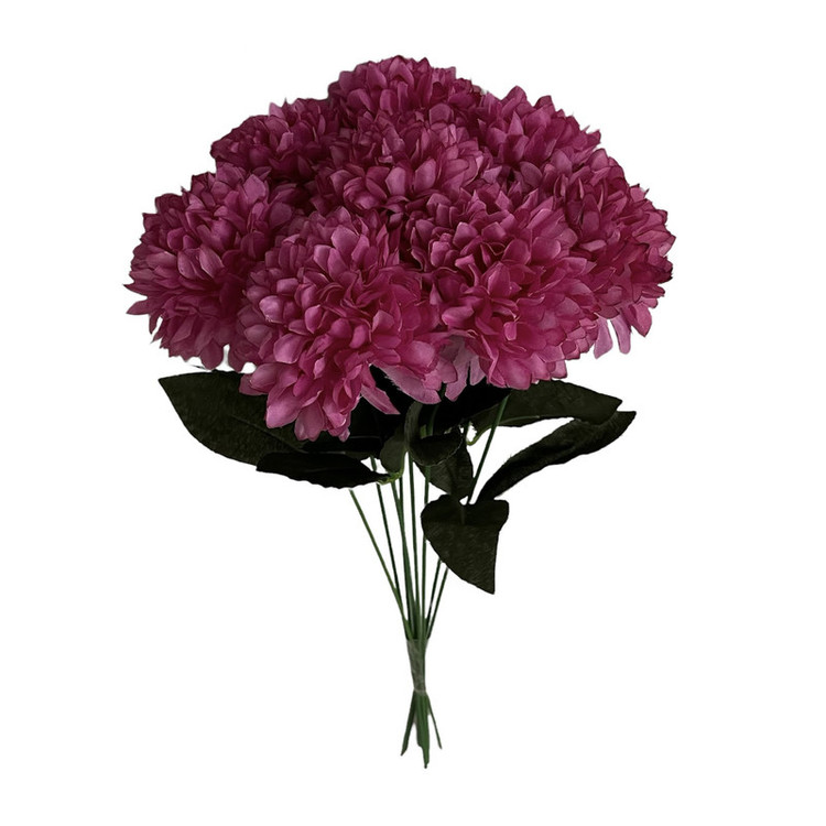 دسته گل مصنوعی گل داوودی شامل 8 شاخه، ارتفاع هر شاخه 44 cm، قطر گل 12 cm، جنس پارچهای و قابل شستشو