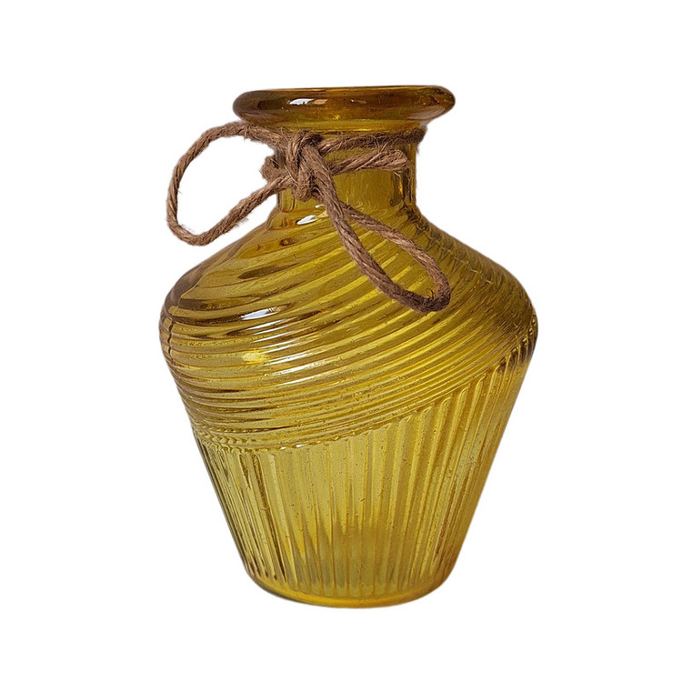 گلدان دکوری شیشهای طرح خمرهای استوانهای مناسب گلهای آپارتمانی و گیاهان آبی، رومیزی و ایستاده، ابعاد 6x6x11 سانتیمتر، وزن سبک و رنگهای متنوع