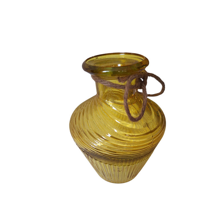 گلدان دکوری شیشهای طرح خمرهای استوانهای مناسب گلهای آپارتمانی و گیاهان آبی، رومیزی و ایستاده، ابعاد 6x6x11 سانتیمتر، وزن سبک و رنگهای متنوع