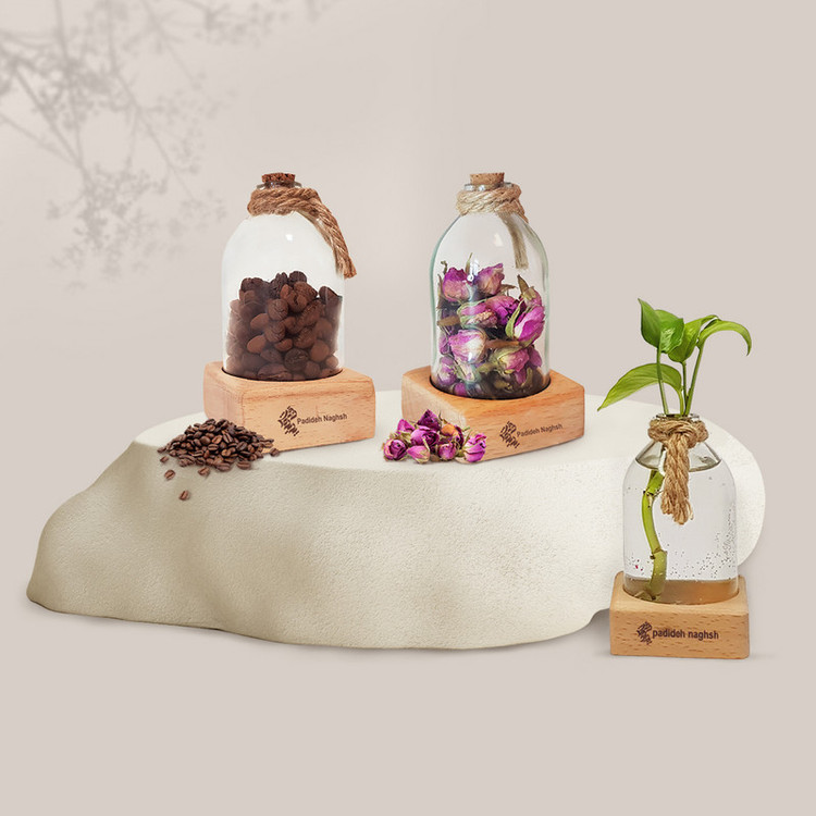 دکوری پایه چوبی پدیده نقش مدل گل سرخ