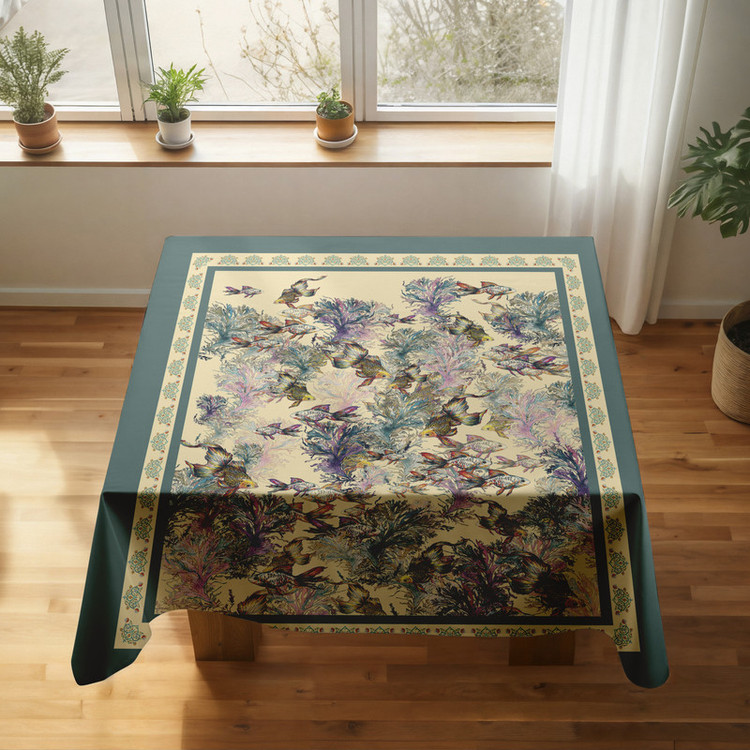 رومیزی ریحانلوکس مدل ماهی کد RH111 سایز 97x97 سانتیمتر