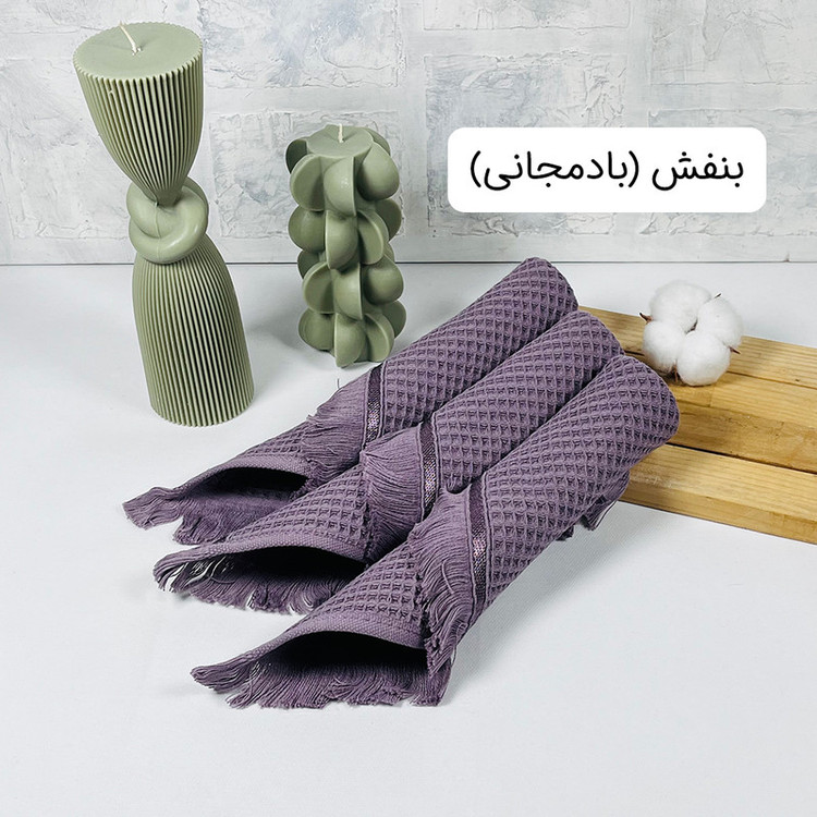 دستمال آشپزخانه بهباف آذر مدل پیکه بسته سه عددی