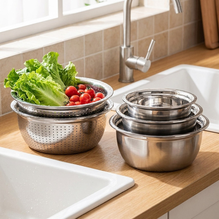 آبکش و لگن مدل SM303438 مجموعه 6 عددی
