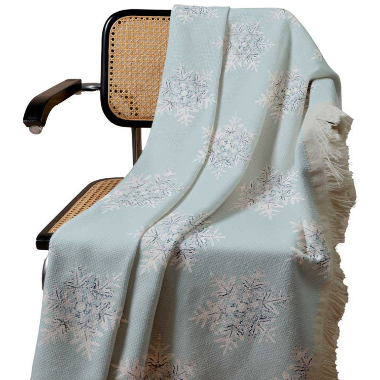 شال مبل طرح دانه های برف زمستان کد Q2SH1078 سایز 98x180 سانتی متر