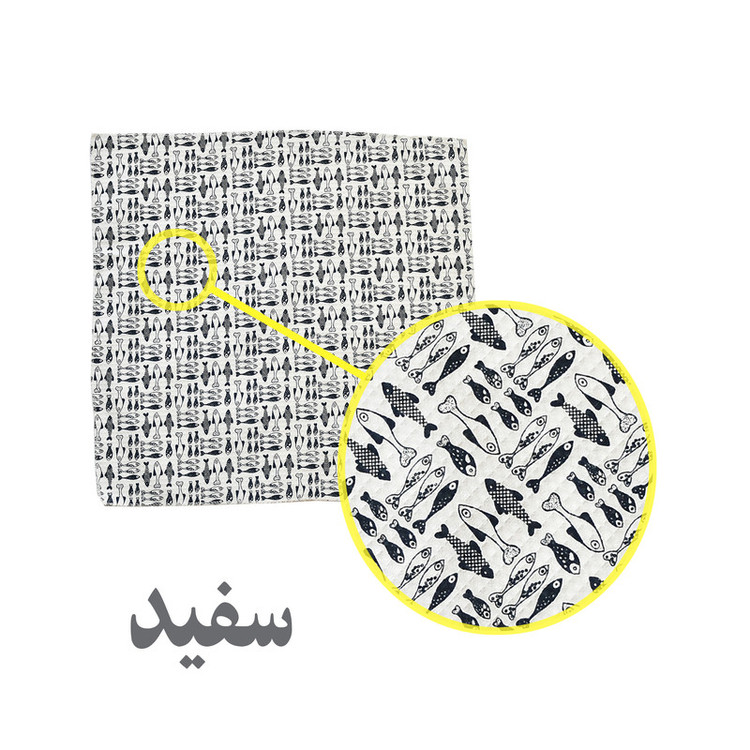دستمال آشپزخانه بومرنگ مدل Fish بسته دو عددی