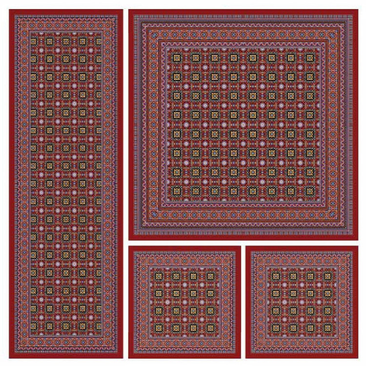 ست رومیزی و رانر 4 تکه مدل ترکمن N0080