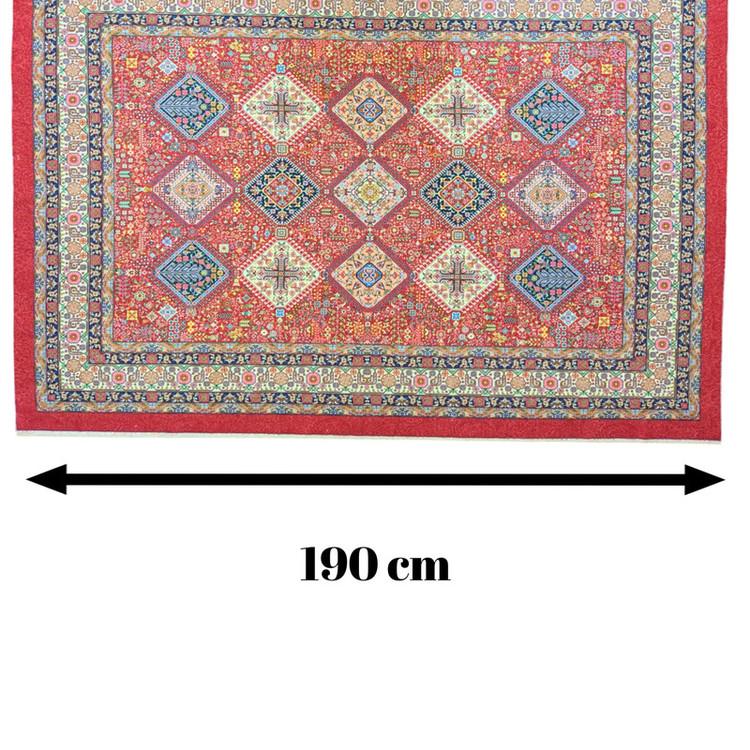 رومیزی مدل مخمل طرح سنتی سایز 190x135 سانتیمتر