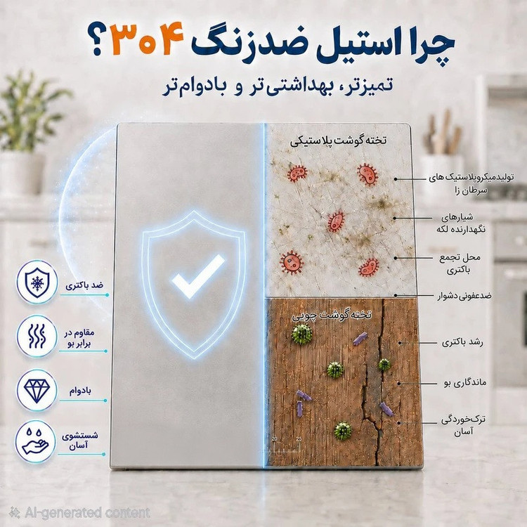 تخته گوشت مدل استیل کد ۴۰