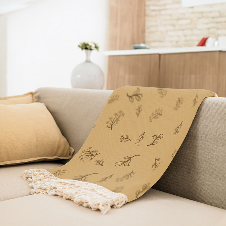شال مبل مدل برگ کد Q2SH1046 سایز 98x180 سانتی متر