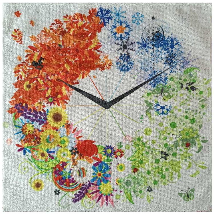 دستمال نظافت آشپزخانه بی تی مدل میکروفایبر طرح ساعت کد 30x30W242 بسته 3 عددی