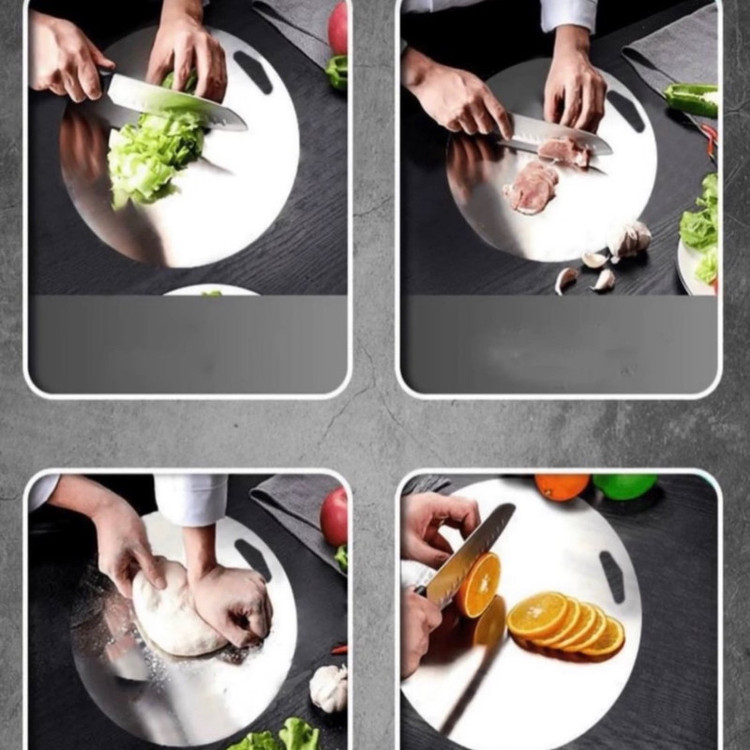 تخته گوشت مدل استیل گرد