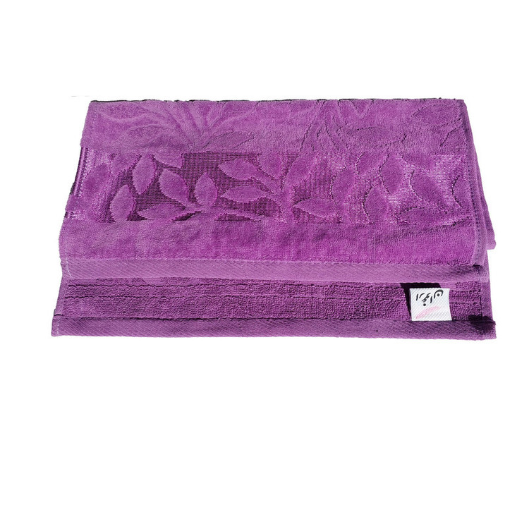 حوله دستی ارغوان مدل برگ سایز 38x78 سانتی متر