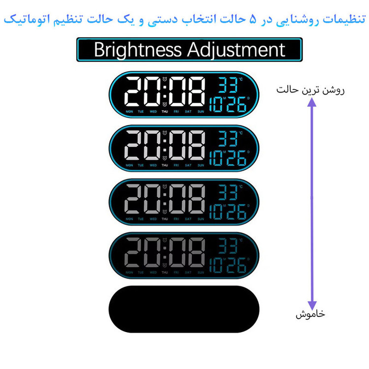 ساعت دیواری دیجیتال مدل ریموت کنترل دار کدGH8021