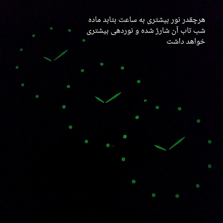 ساعت دیواری عقربهای با نشانگر عددی مدل شب تاب