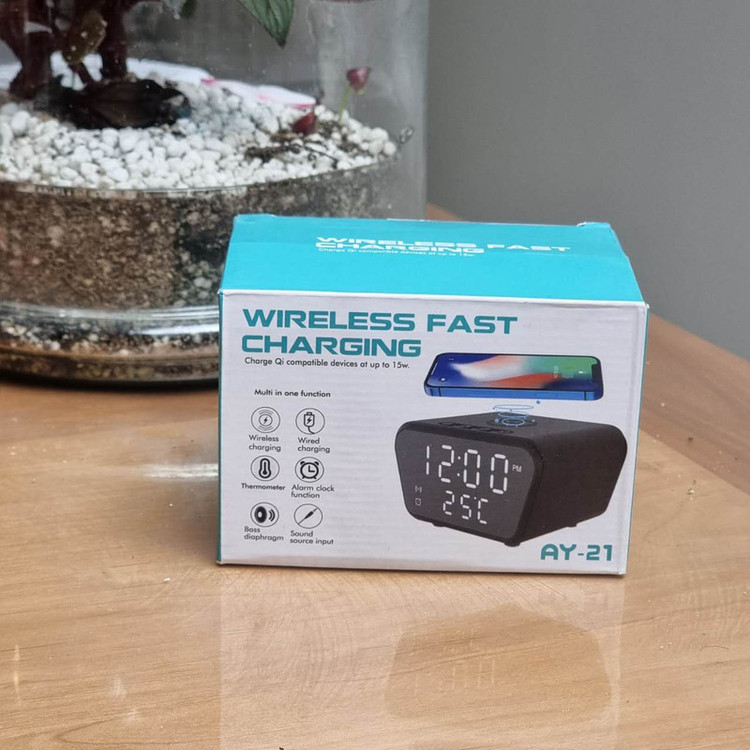 ساعت رومیزی مدل وایرلس شارژر کد AY-21