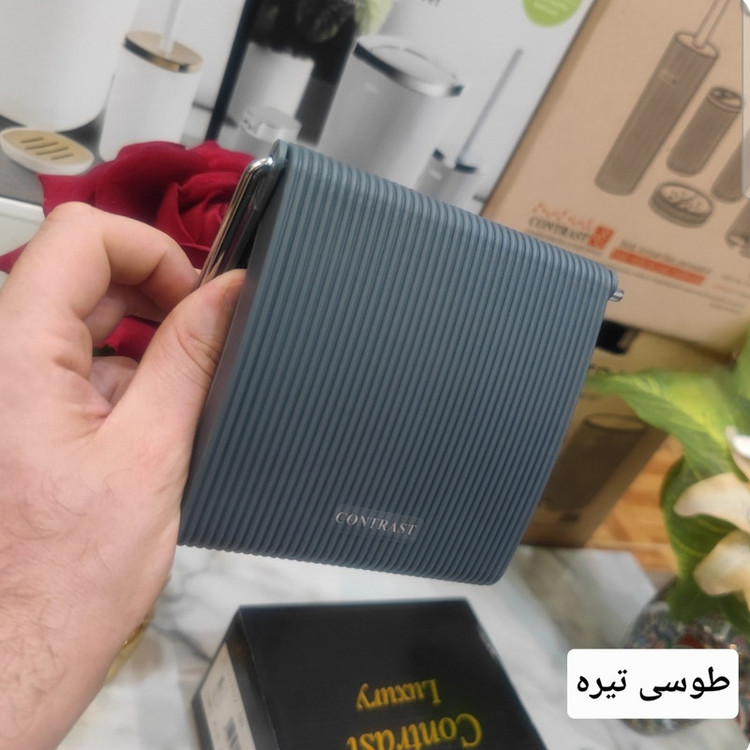 پایه رول دستمال کاغذی کنتراست مدل دیواری شیاردار کد HS11