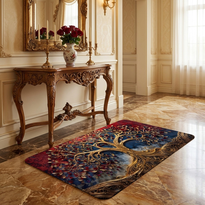پادری مدل مخمل لوکس طرح گل فانتزی کد M-509 سایز 76x46 سانتی‌متر مناسب برای فضای داخلی