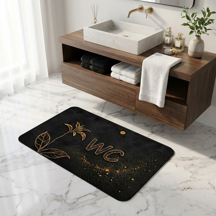 پادری مدل مخمل لوکس طرح سرویس بهداشتی کد M-410 سایز 76x46 سانتیمتر مناسب برای فضای داخلی