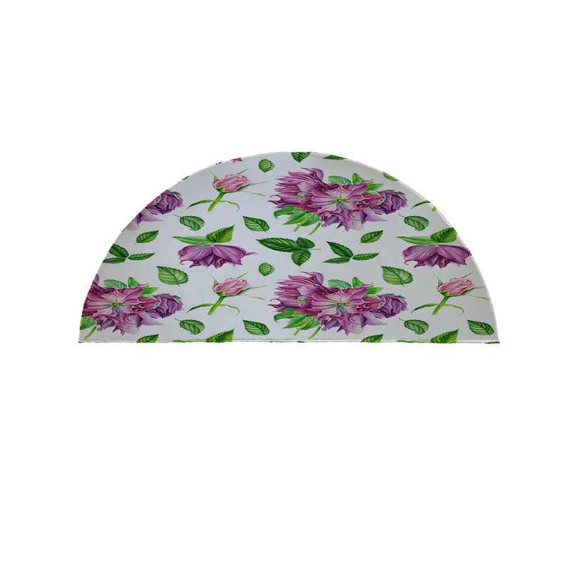 پادری مدل نیم دایره طرح گل و برگ کد 5252 سایز 90×45 سانتی متر