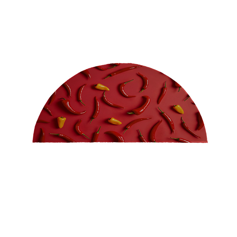 پادری مدل نیم دایره طرح فلفل کد 8530 سایز 90×45 سانتی متر