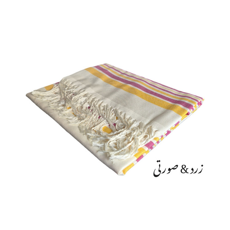 حوله حمام مدل ریشه دار نخی سایز 130x80 سانتی متر