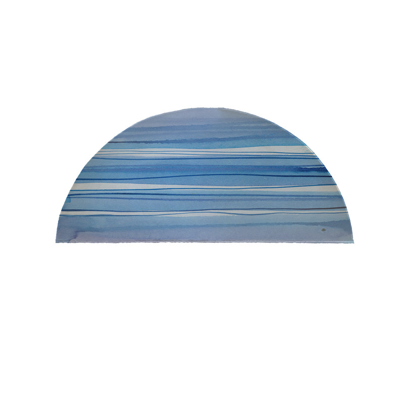 پادری مدل نیم دایره طرح آبرنگی کد 9306 سایز 90×45 سانتی متر