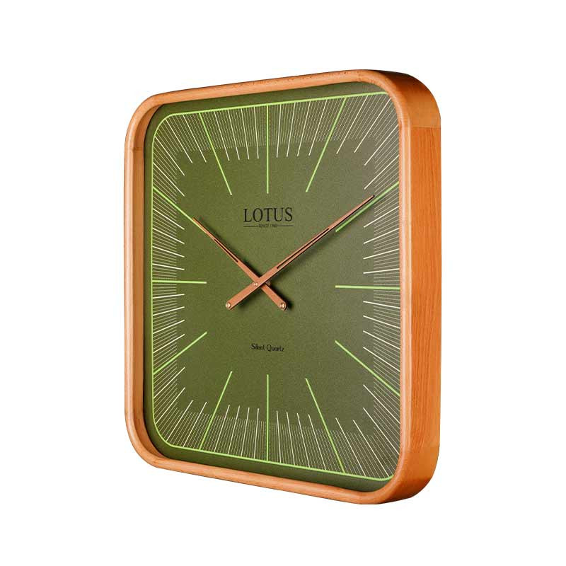 ساعت دیواری کوارتز لوتوس مدل WD-2323-WAL/GREEN-B