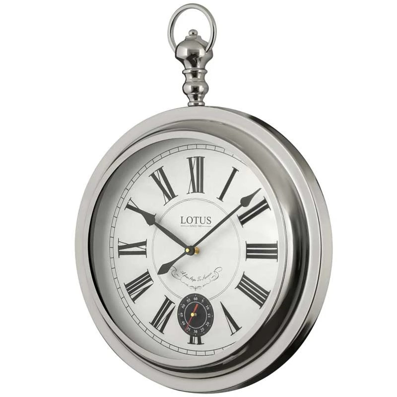 ساعت دیواری عقربه‌ای با نشانگر رومی لوتوس مدل M-4031-JOLIET-SILVER