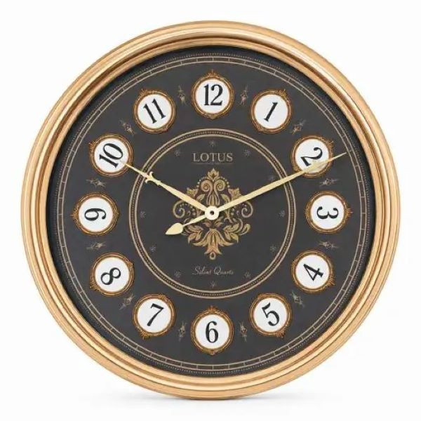 ساعت دیواری عقربه‌ای با نشانگر رومی لوتوس مدل MT-1328-ROSE/BL-B