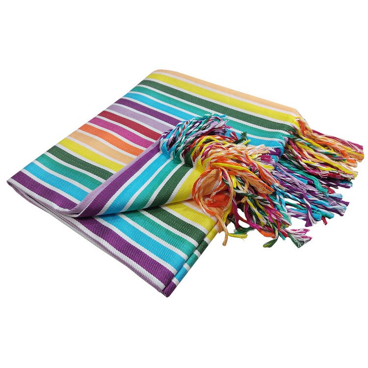 حوله حمام نساجی هنر یزد مدل rainbow-rish سایز 70x150 سانتی متر