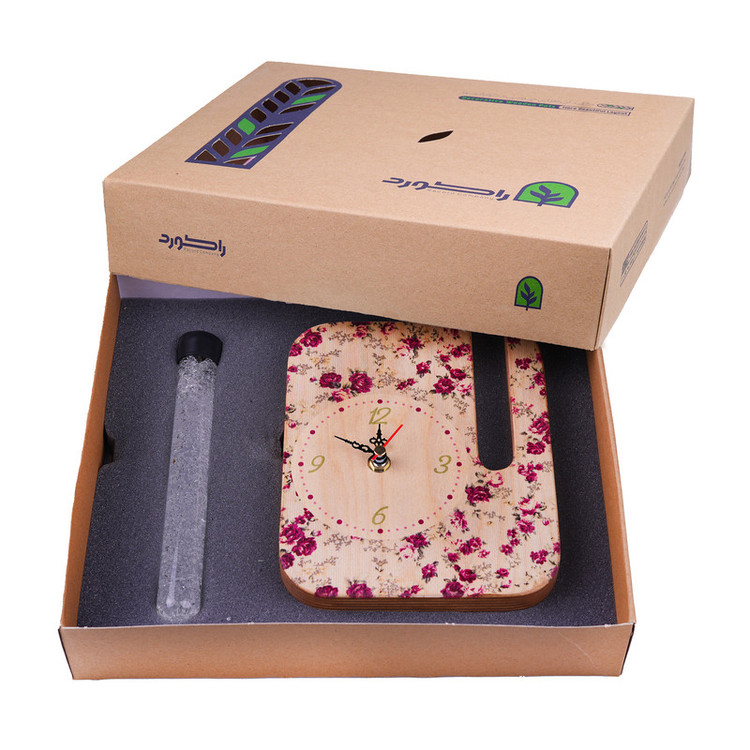 ساعت رومیزی راکورد مدل P-125A طرح گل سرخ