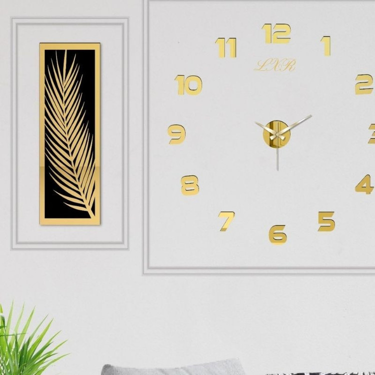 ساعت دیواری اِلیکسار مدل gold کد S103 به همراه تابلو