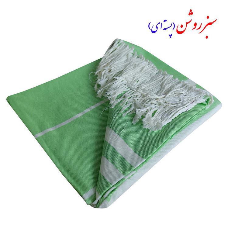 حوله حمام نساجی هنر یزد مدل خط دار ریشه دار سایز 100×180 سانتی متر