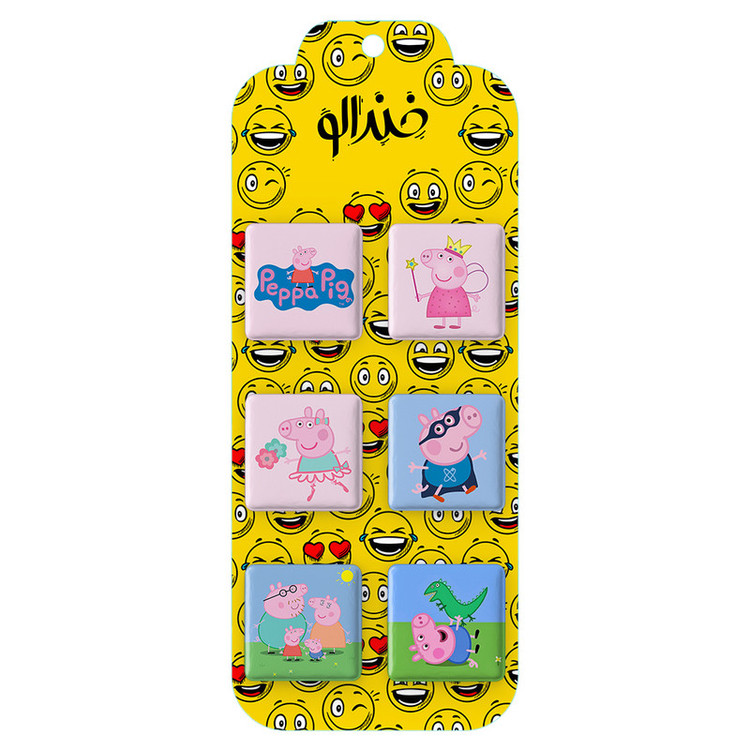 مگنت خندالو طرح انیمیشن پپاپیگ Peppa pig کد 1340B مجموعه 6 عددی
