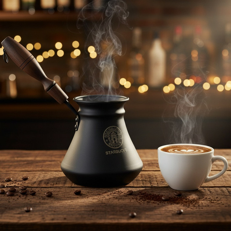قهوه جوش مدل دسته چوبی 4 کاپ