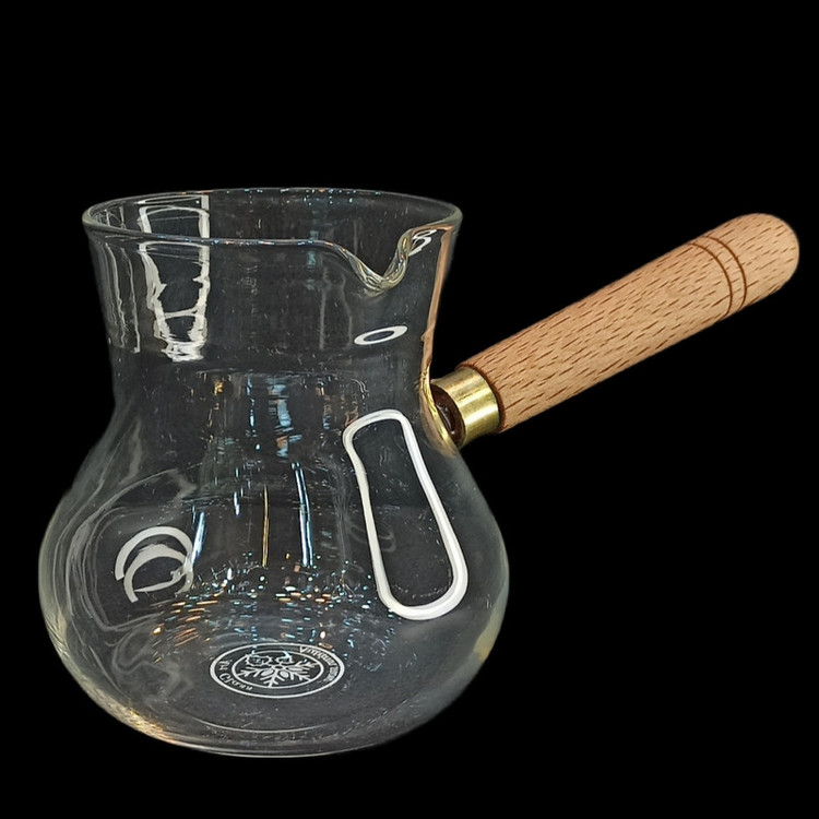 شیرجوش مدل پیرکس دسته چوبی