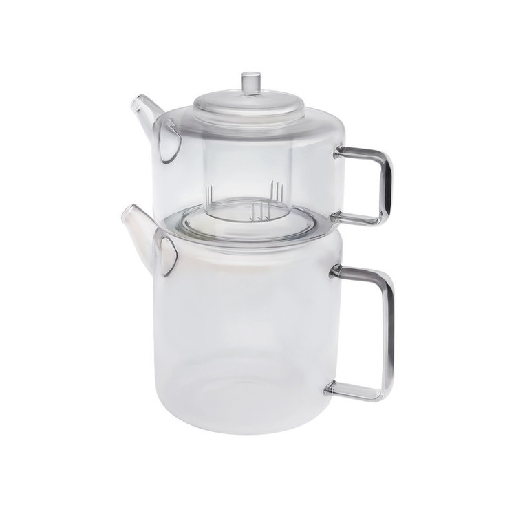 ست کتری و قوری مدل شیشه ای کد prx-2+1.2