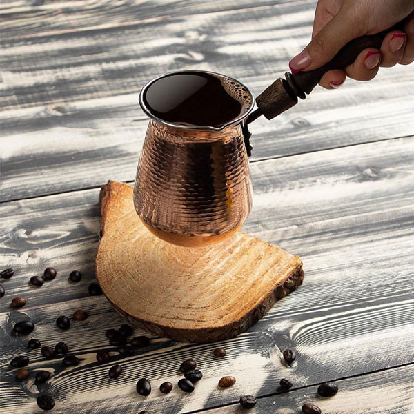 قهوه جوش مسی مدل دسته چوبی کد ZH217.1