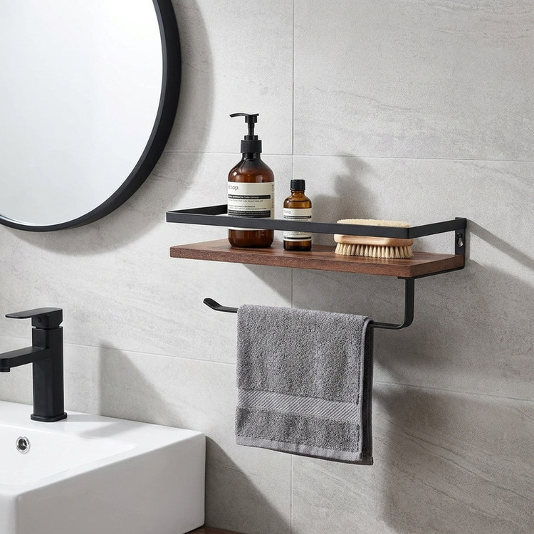 شلف دیواری حمام wood-steel مدل S