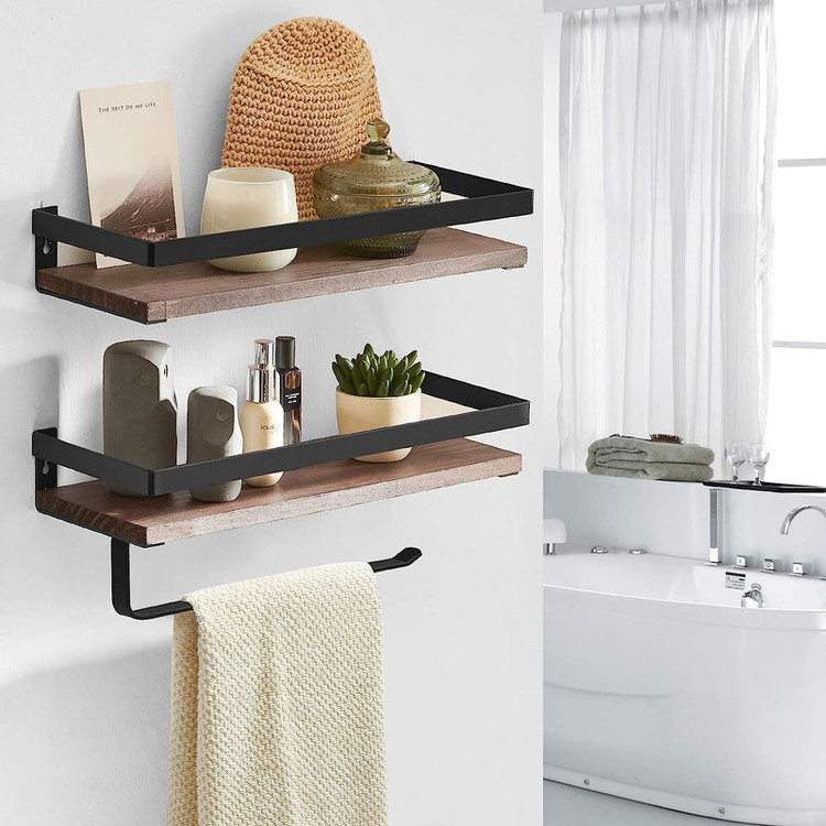شلف دیواری حمام wood-steel مدل S