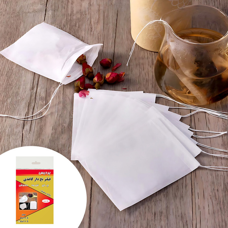 فیلتر چای مدل نخ دار کاغذی پردیس بسته 50 عددی