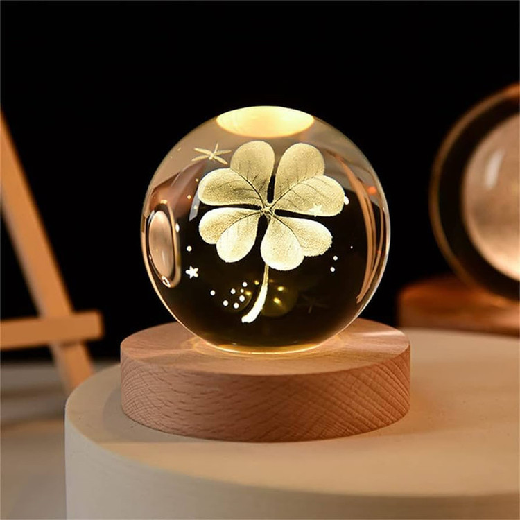 چراغ خواب مدل گوی شیشه ای طرح گل
