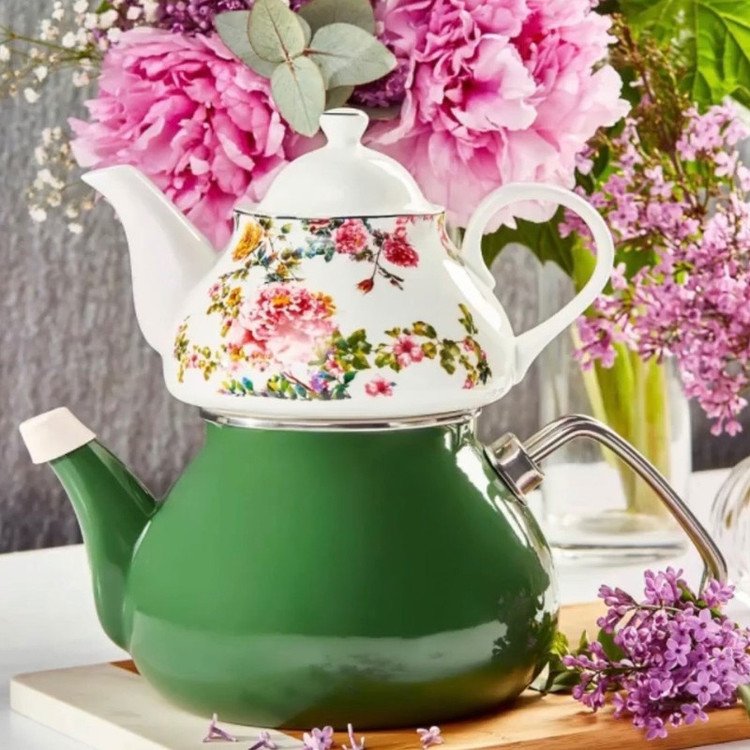 ست کتری و قوری کاراجا مدل Garden گنجایش کتری 1.1 لیتر گنجایش قوری 0.9 لیتر