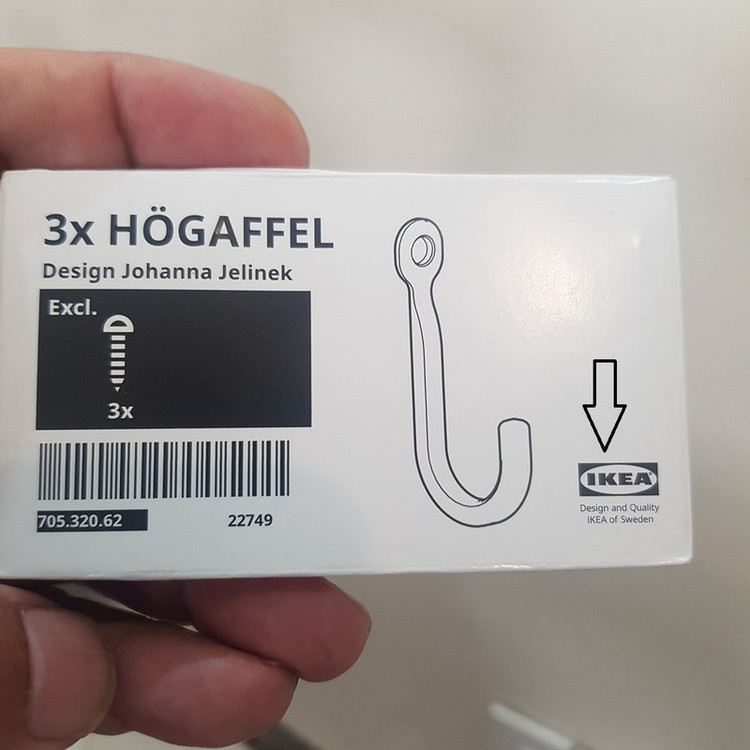 آویز حوله ایکیا مدل HÖGAFFEL کد 32062 بسته 3 عددی