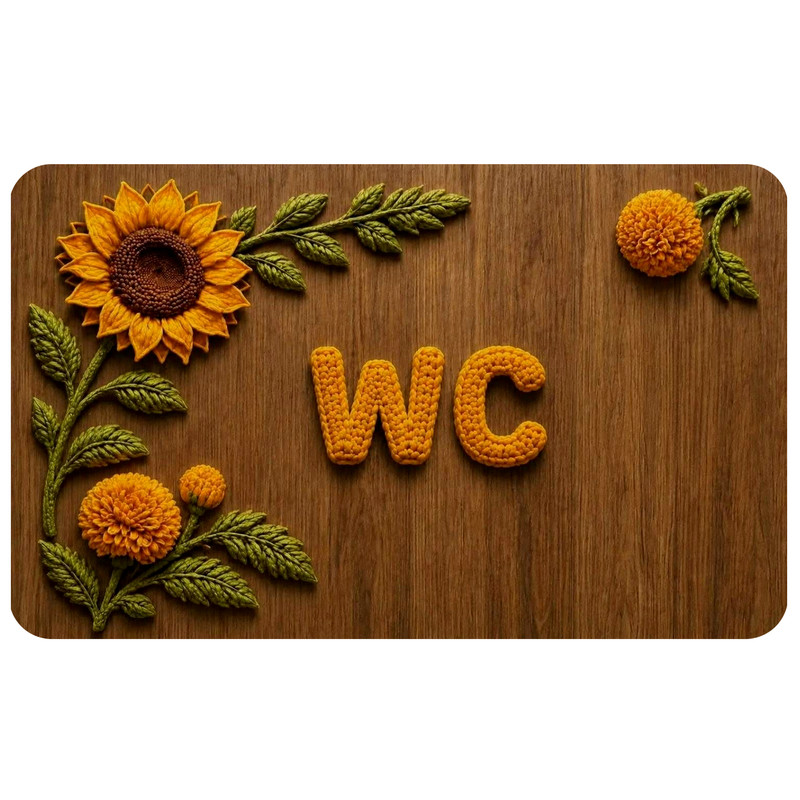 پادری مدل سرویس WC طرح گل 416m4 سایز 76x46 سانتی‌متر مناسب برای فضای داخلی